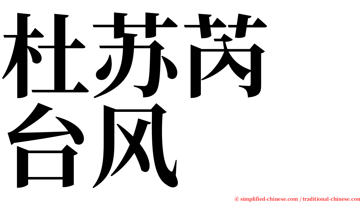 杜苏芮　台风 serif font